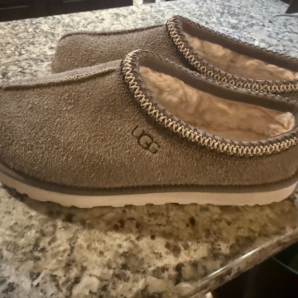 UGG Tan Slippers with Plush Lining